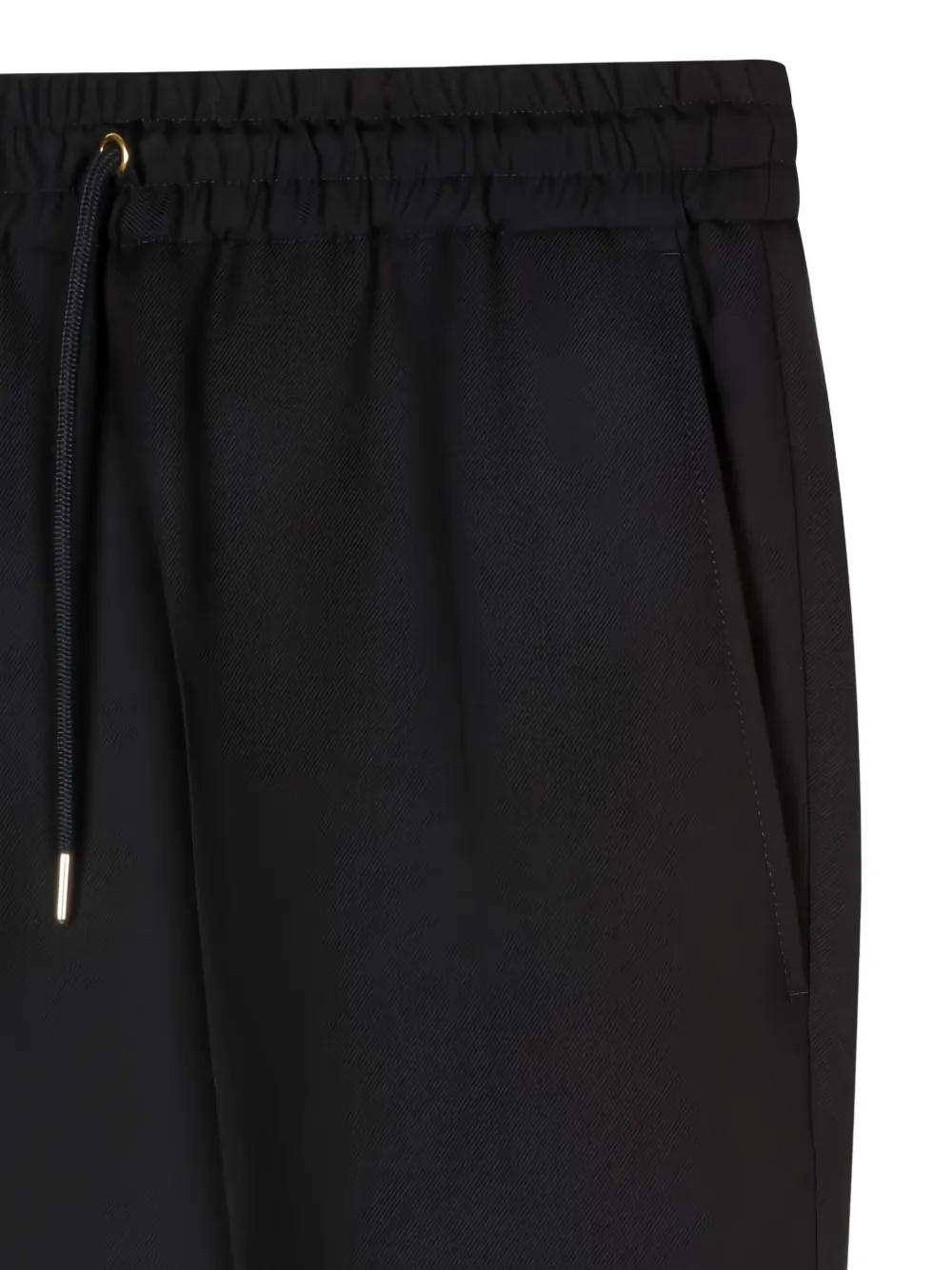 Paul Smith A Suit To Travel In slim-fit black drawstring-waist wool trousers Zwart
