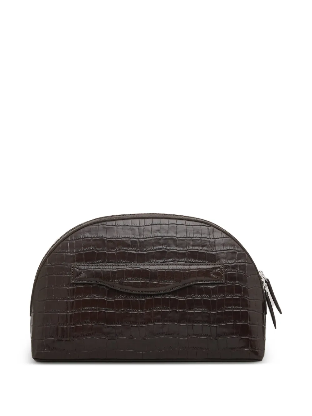 A.EMERY Halloran croc-embossed leather clutch bag - Marrone