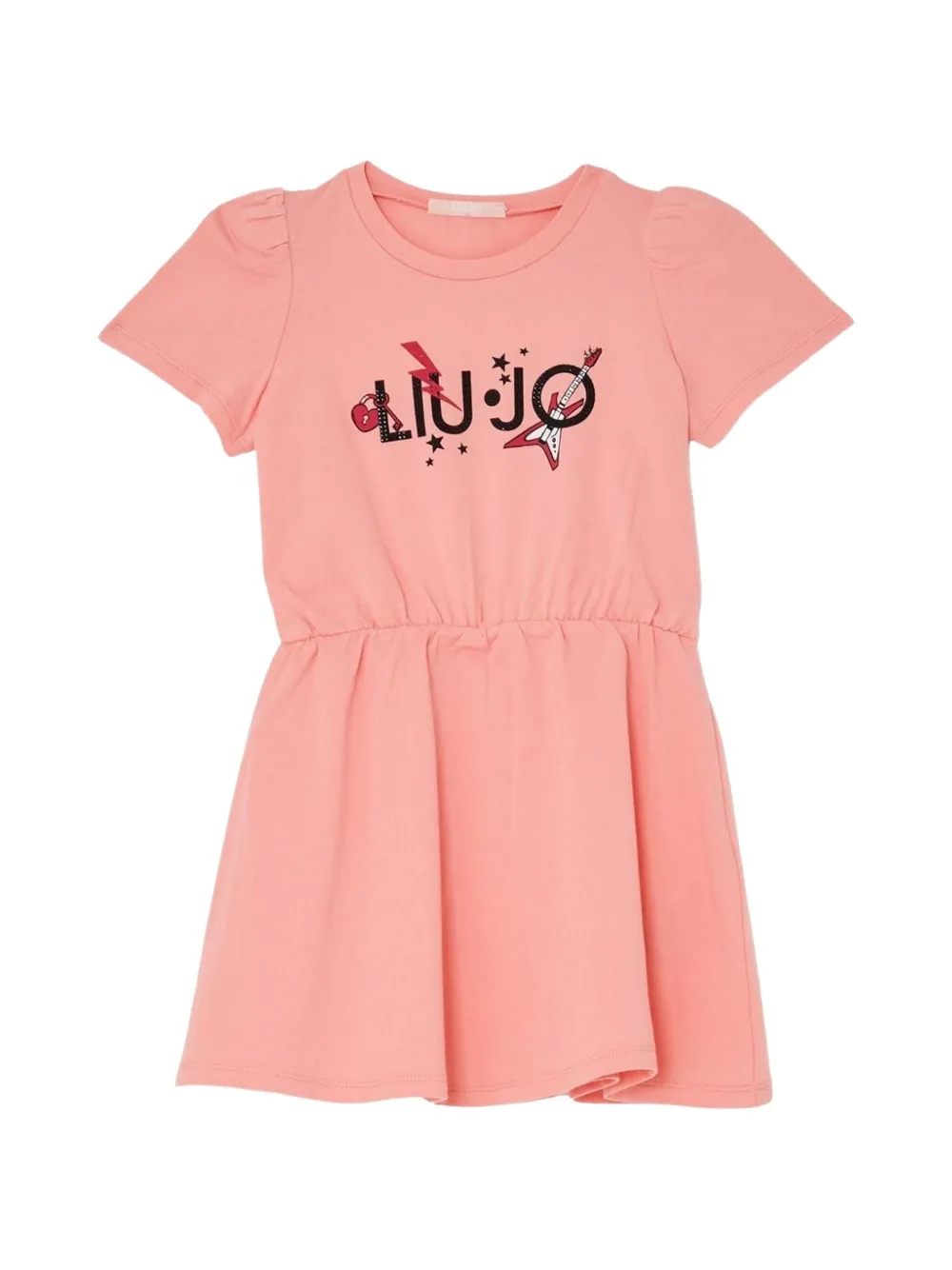 Liu Jo Kids logo-print elasticated-waist dress Roze