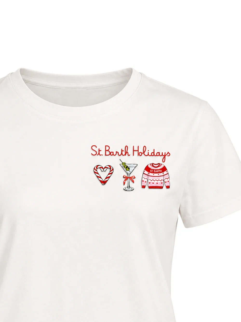 MC2 Saint Barth Emilie embroidered T-shirt Wit