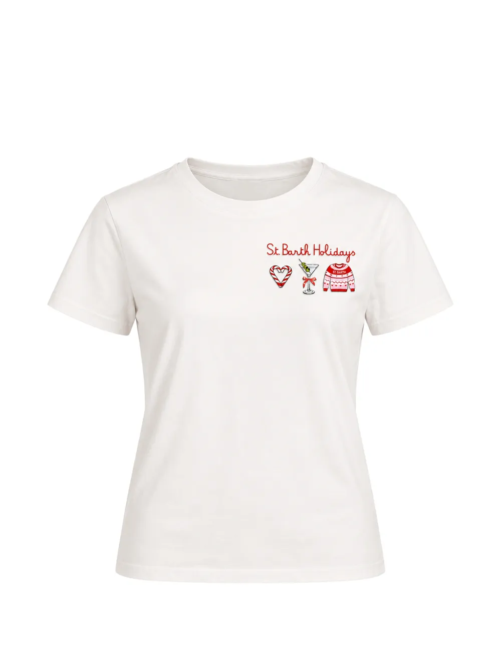 MC2 Saint Barth Emilie embroidered T-shirt Wit