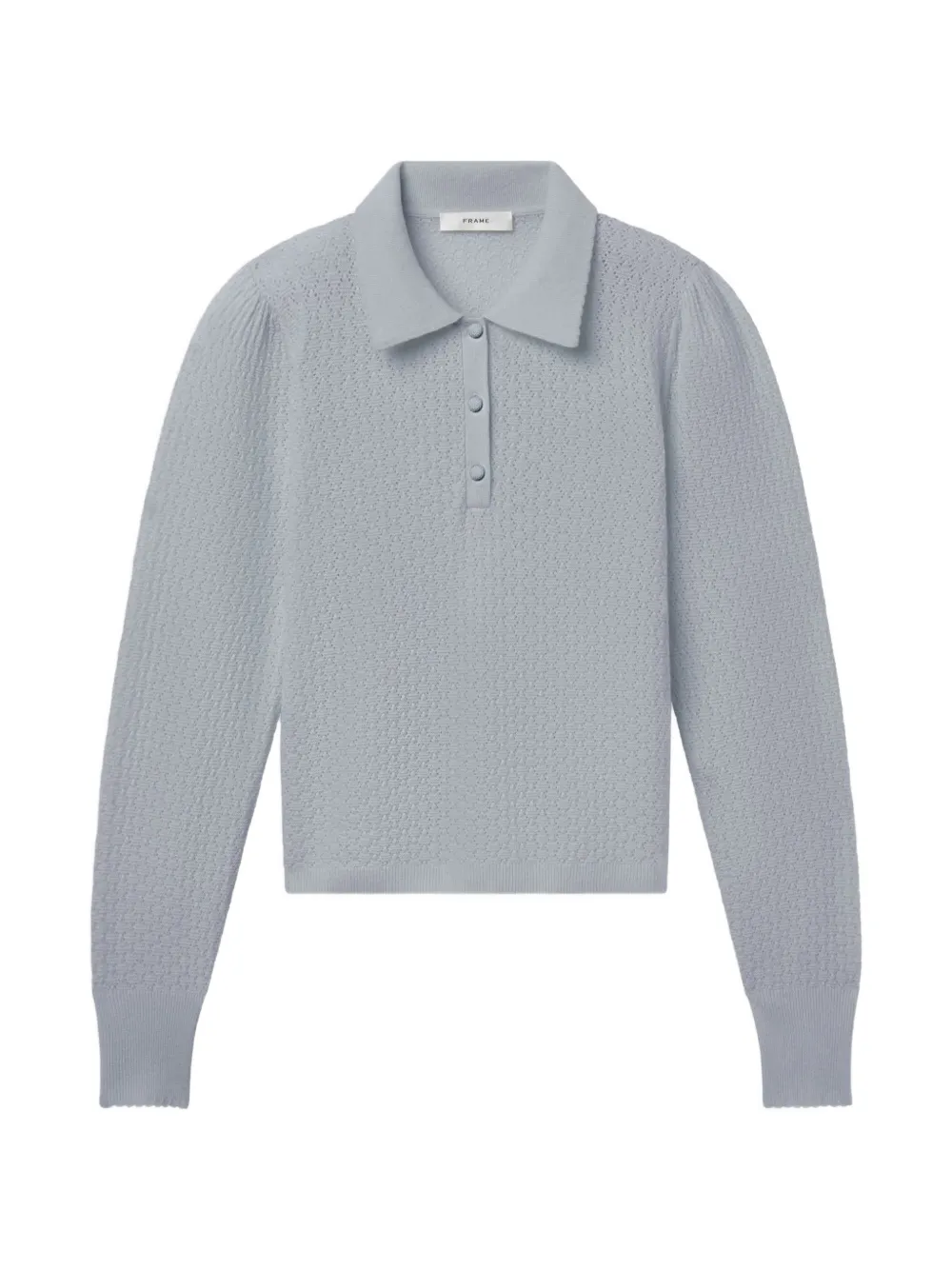 FRAME pointelle-knit polo Blauw