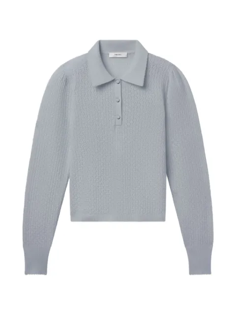 FRAME pointelle-knit polo