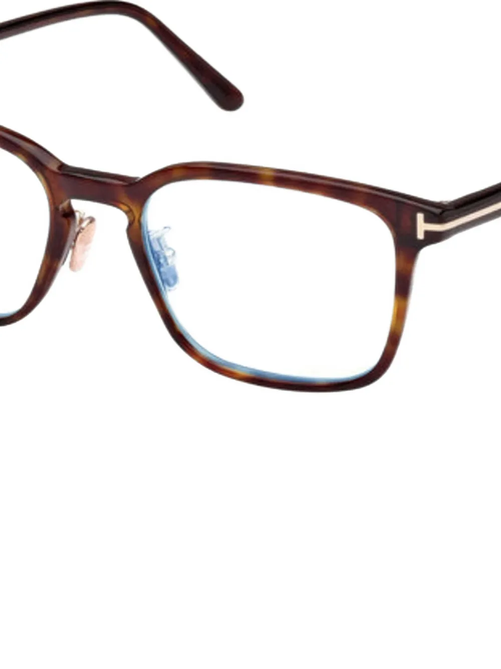 TOM FORD T-logo rectangle-frame glasses Bruin