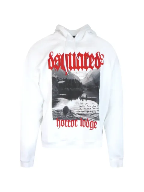 DSQUARED2 graphic-print drawstring hoodie