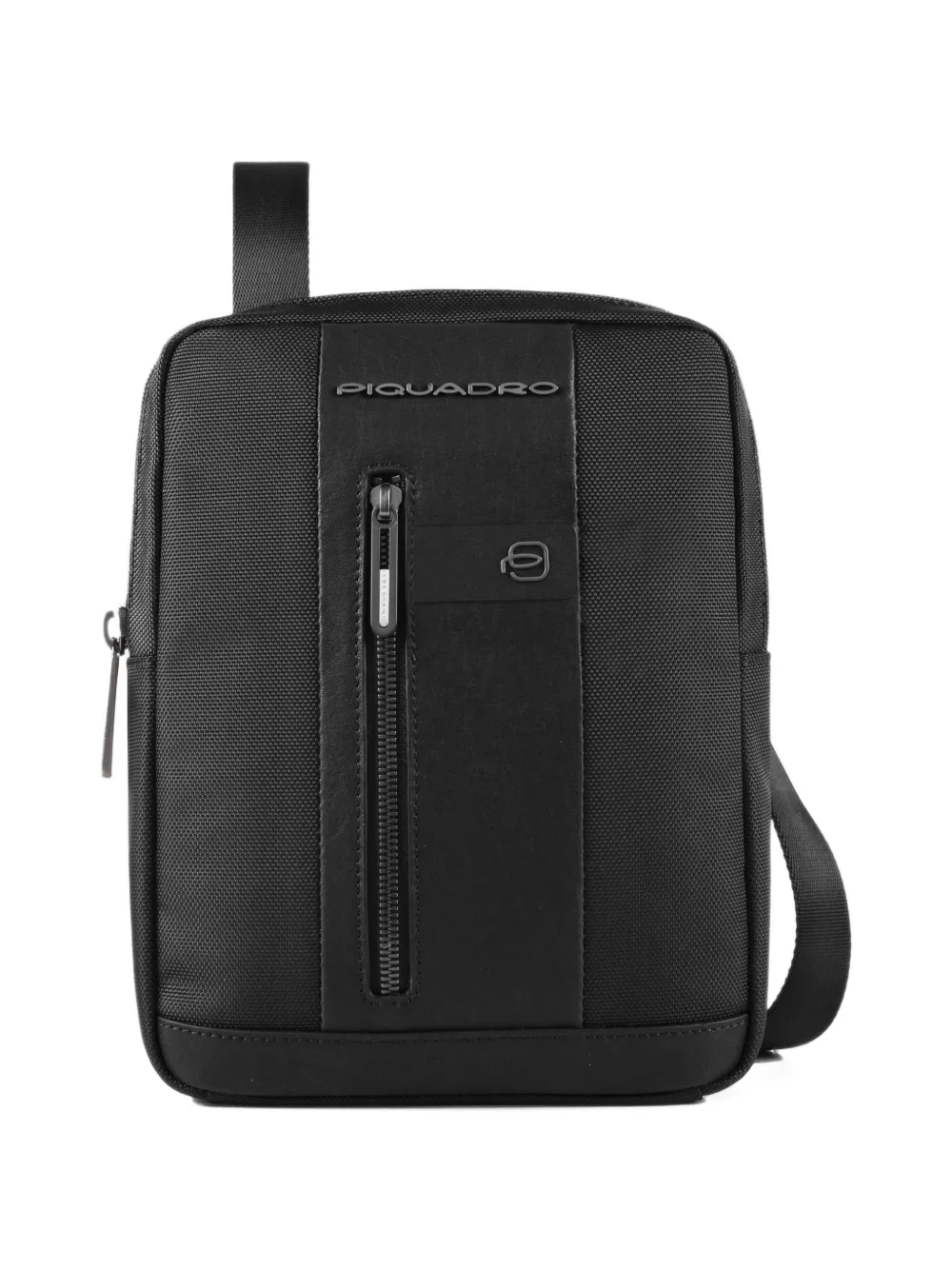 PIQUADRO logo-plaque panelled messenger bag Zwart