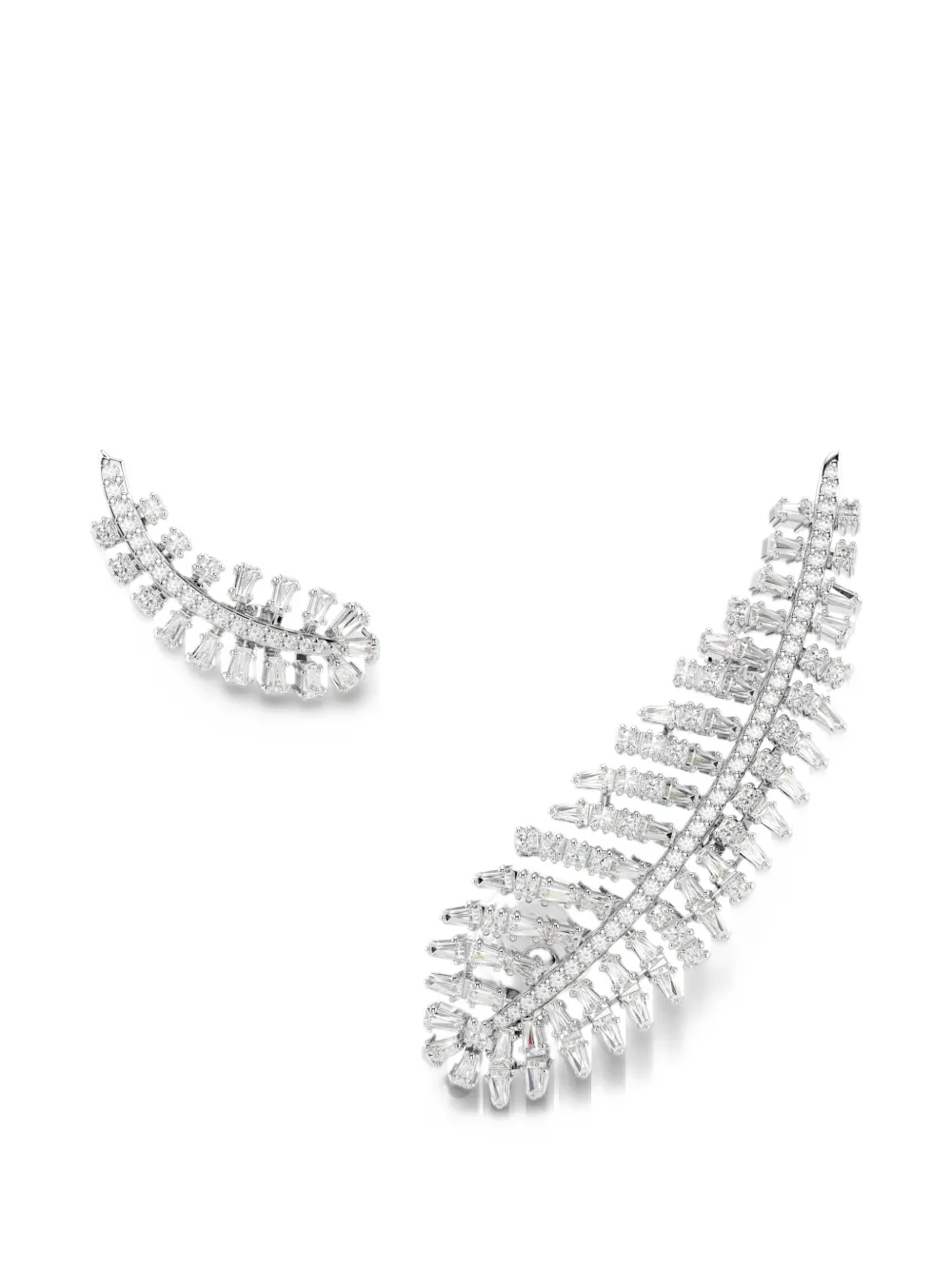 Swarovski Vienna feather asymmetric earrings - Argento