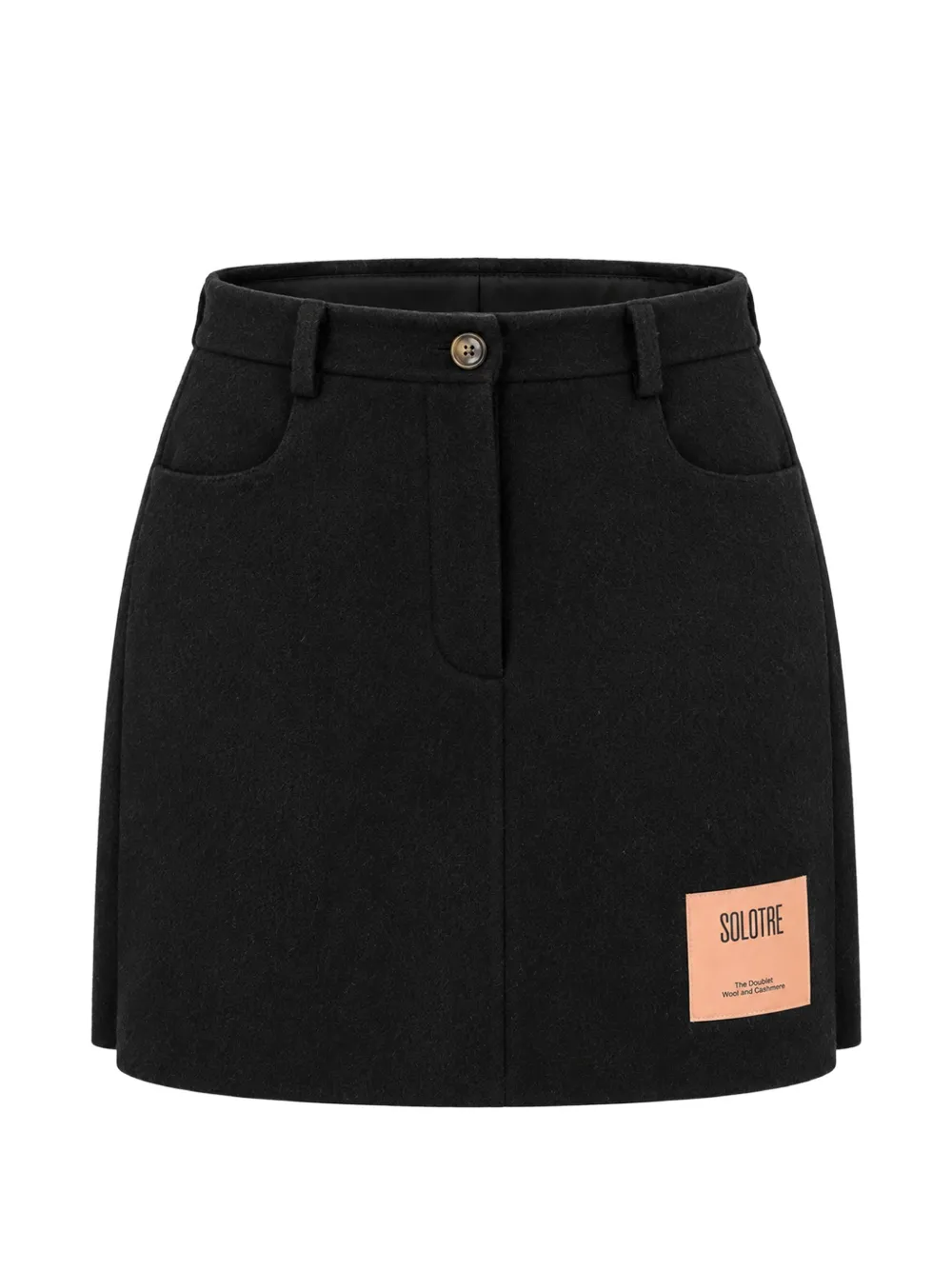 SOLOTRE logo-patch mini skirt - Nero