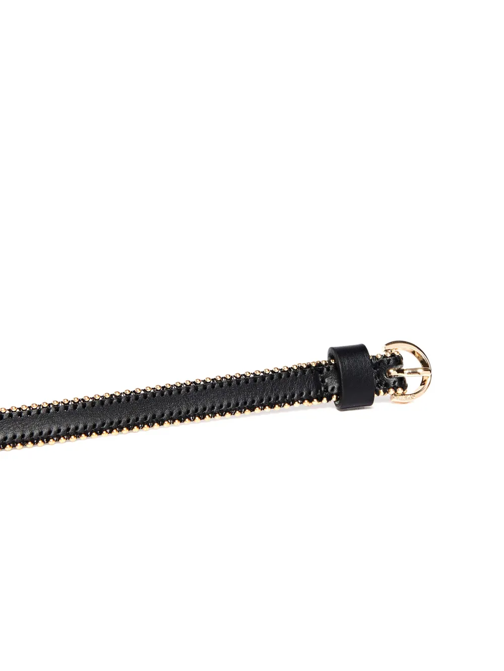 PINKO leather belt with mini studs 1 cm Zwart