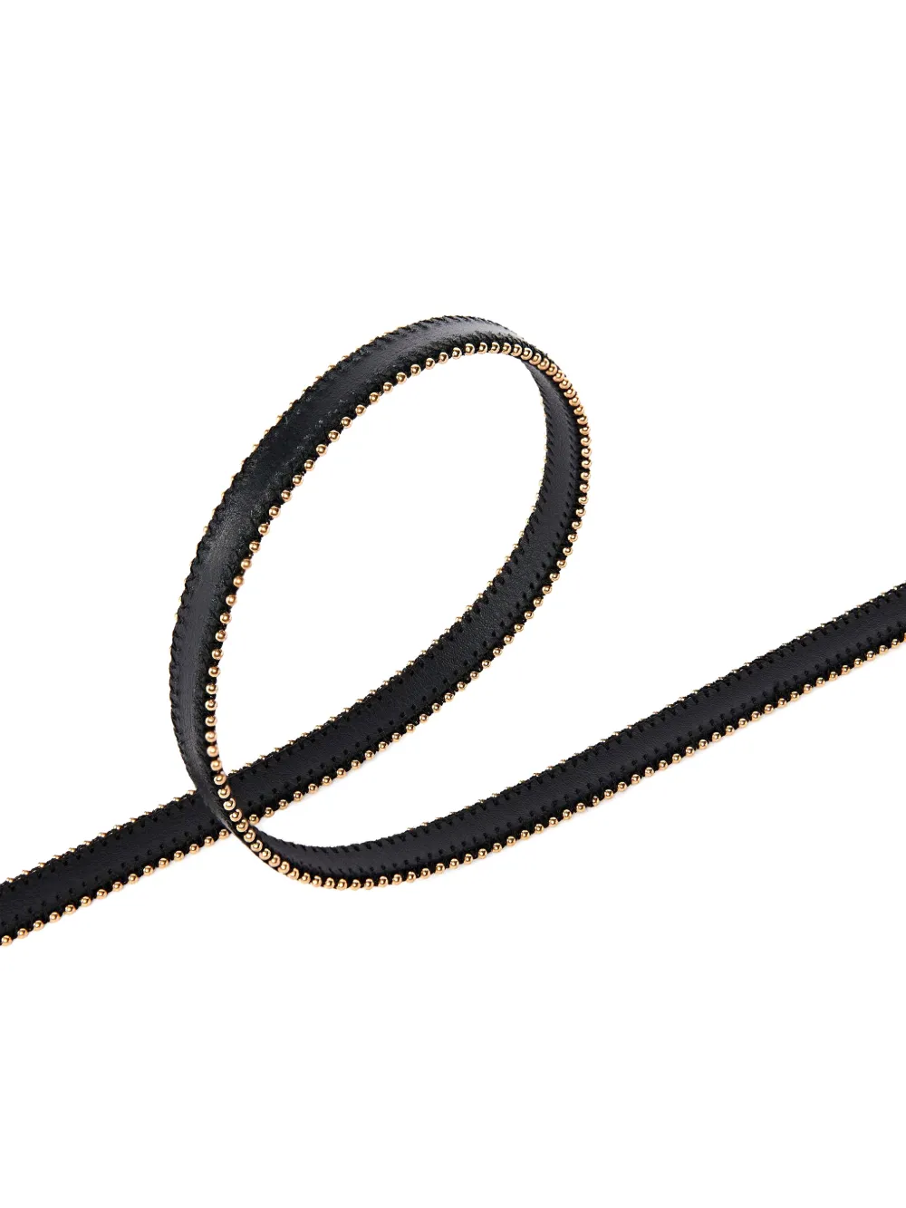 PINKO leather belt with mini studs 1 cm Zwart