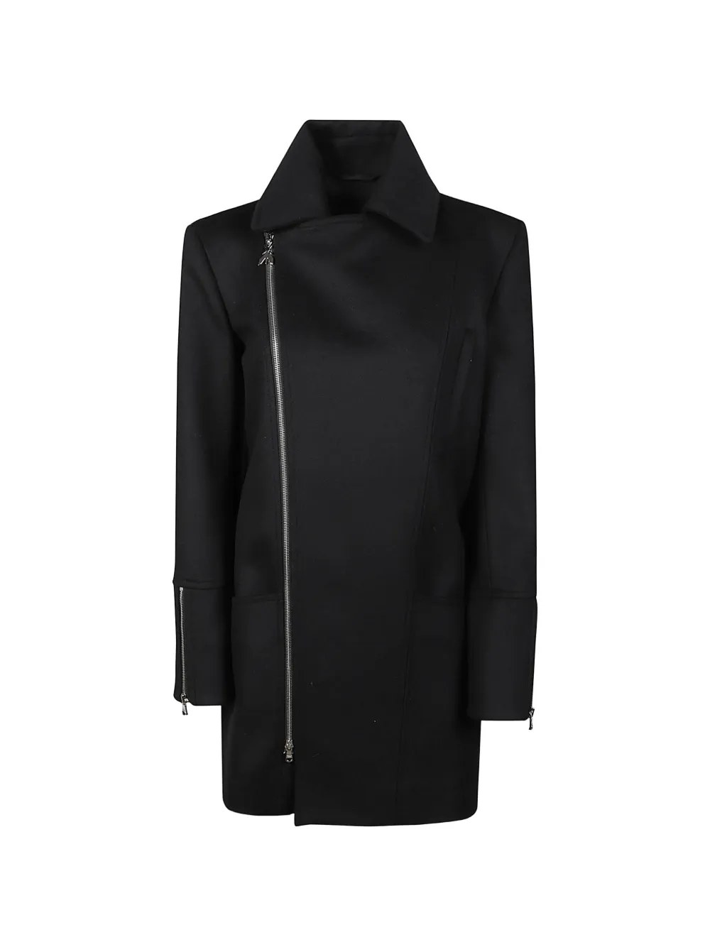 Patrizia Pepe asymmetric zip-fastening coat - Schwarz