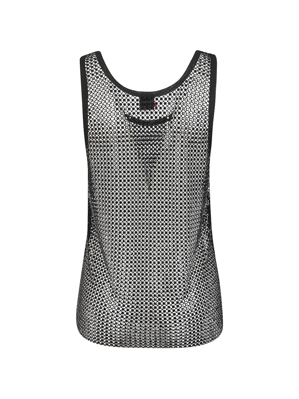 PINKO mesh tank top with crystals Zwart