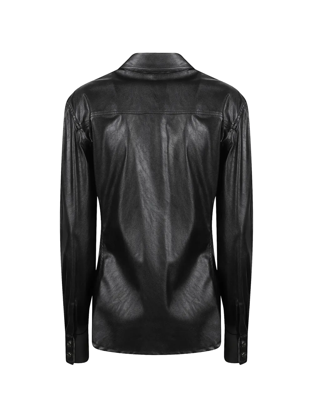 PINKO nappa leather-effect coated shirt Zwart