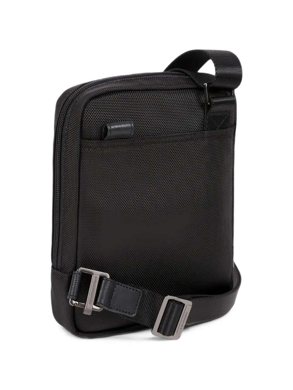 PIQUADRO logo-plaque panelled messenger bag Zwart