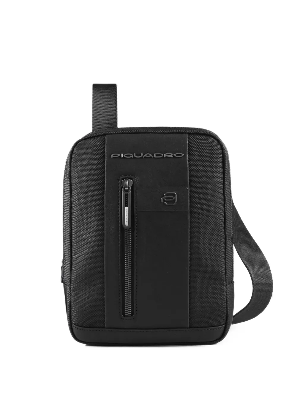 PIQUADRO logo-plaque panelled messenger bag - Schwarz