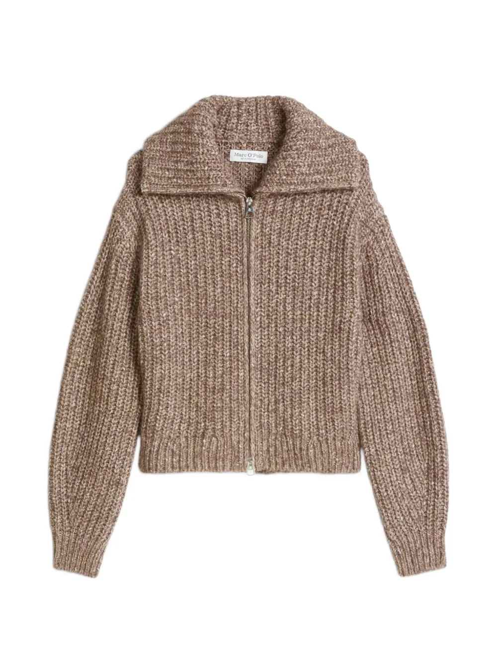Marc O'Polo ribbed-knit zip-up cardigan - Marrone