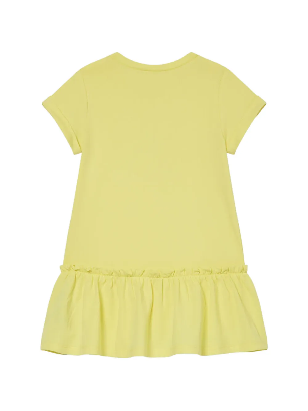 Liu Jo Kids rhinestone-logo ruffled dress Geel