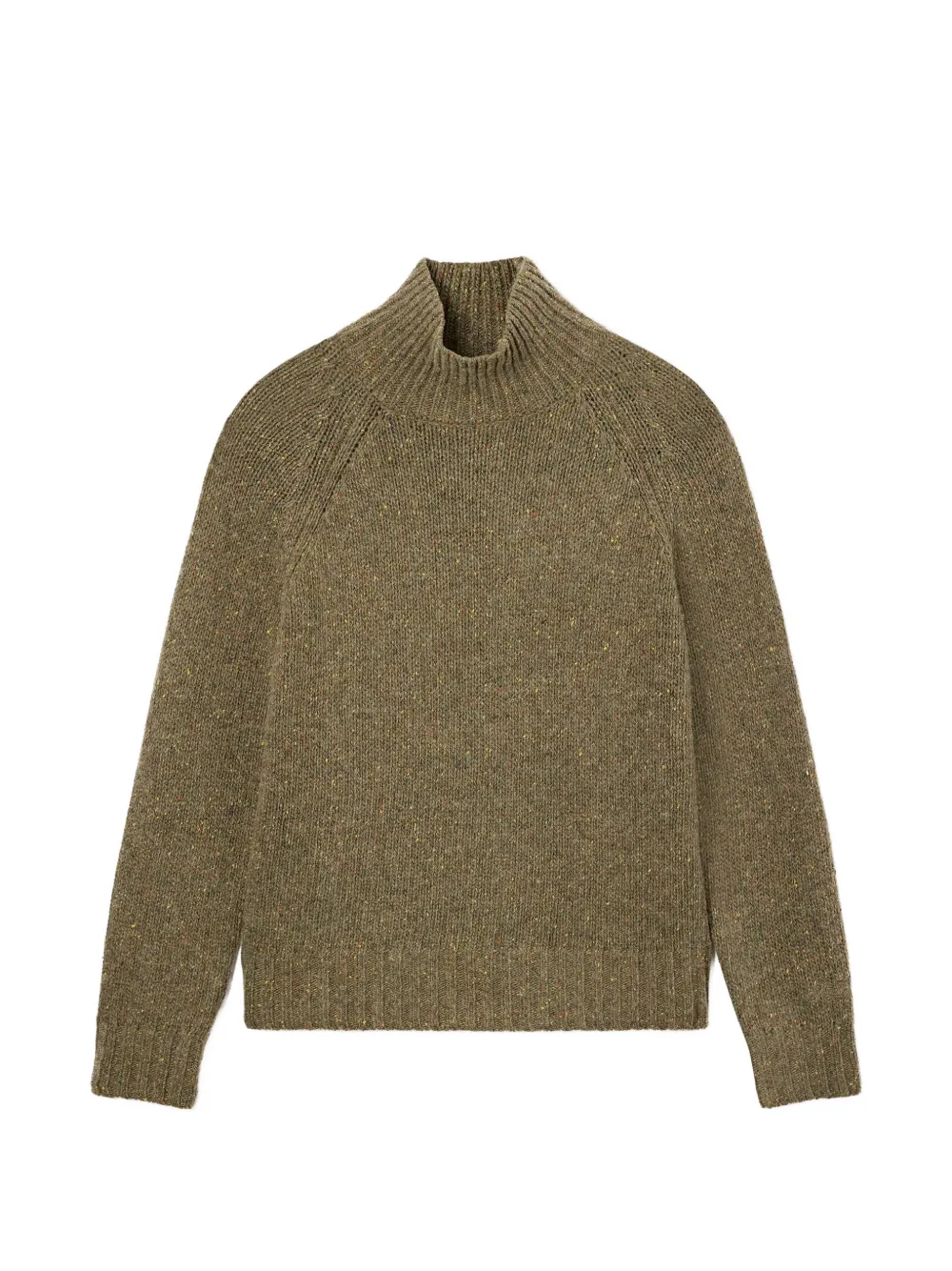MC2 Saint Barth military green Meghan Donegal turtleneck wool-blend knit sweater Groen