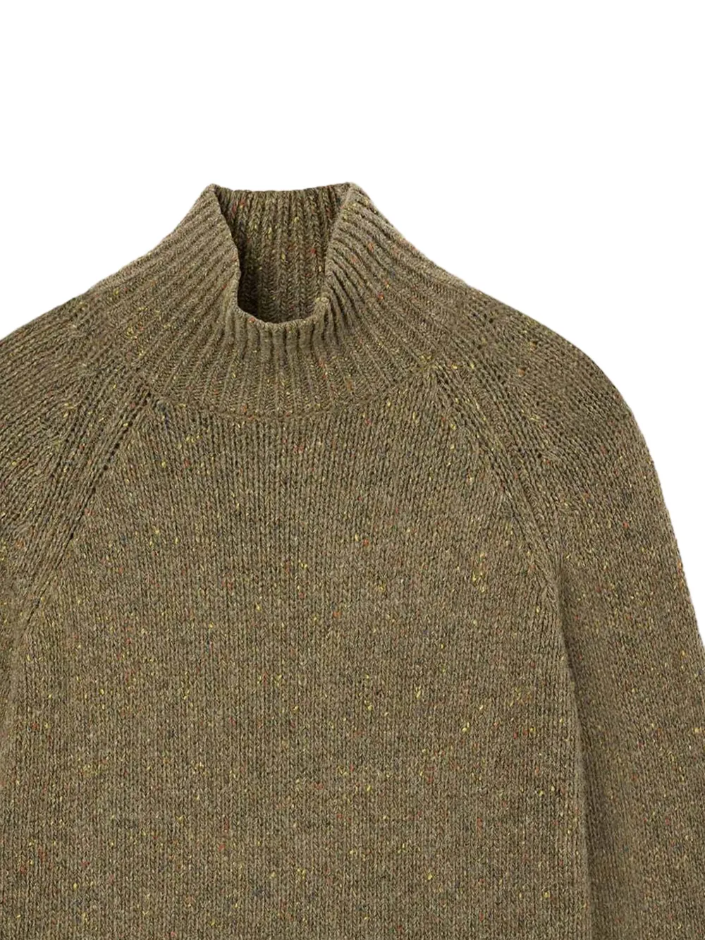MC2 Saint Barth military green Meghan Donegal turtleneck wool-blend knit sweater Groen
