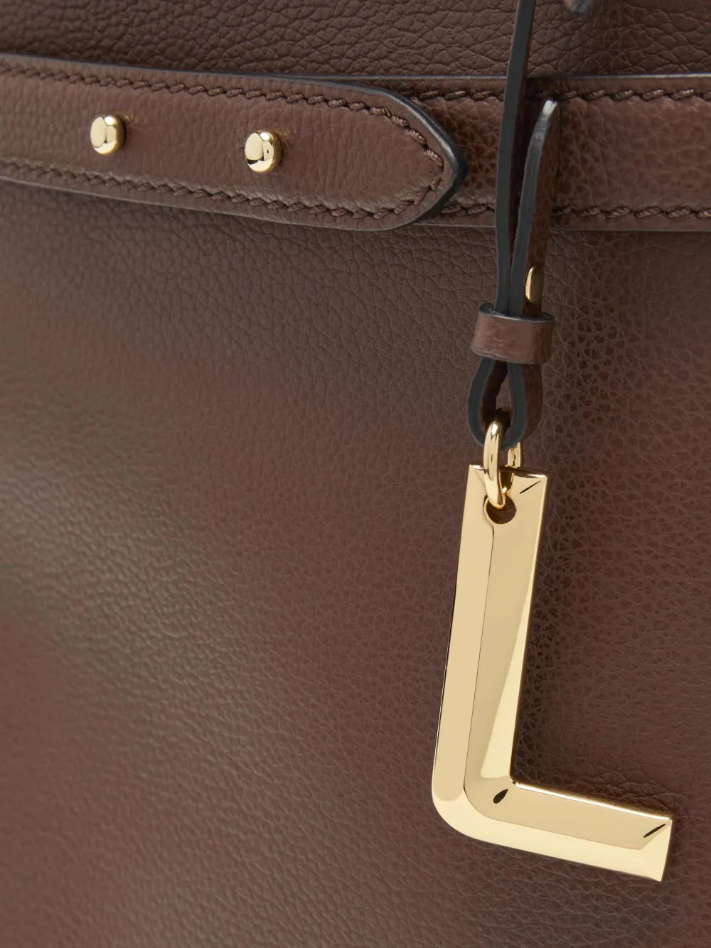 Lancel logo-pendant pebbled-leather tote bag Bruin