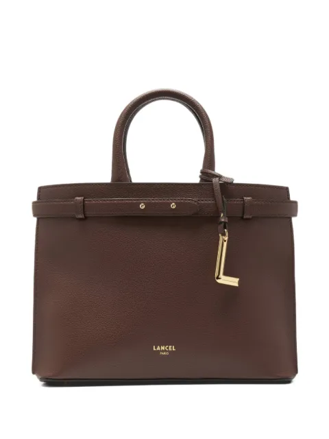Lancel logo-pendant pebbled-leather tote bag