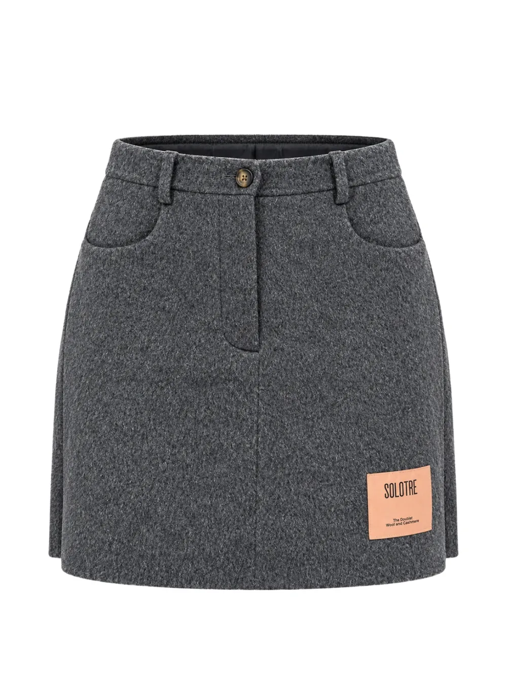 SOLOTRE logo-patch mini skirt - Grigio
