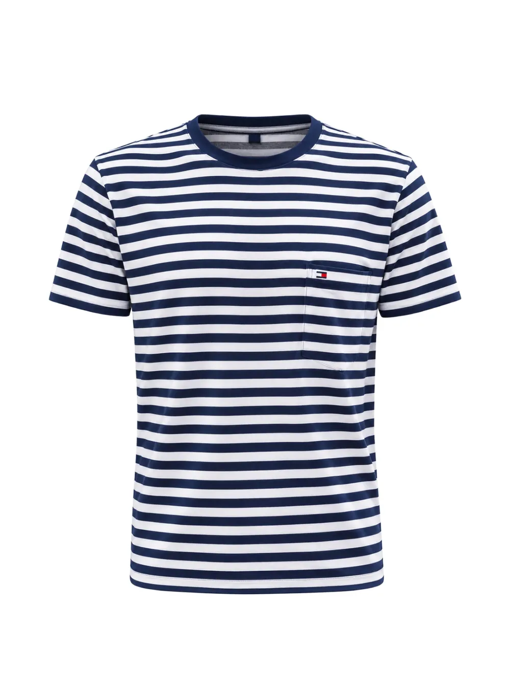 Tommy Hilfiger striped-print pocket T-shirt - Blau