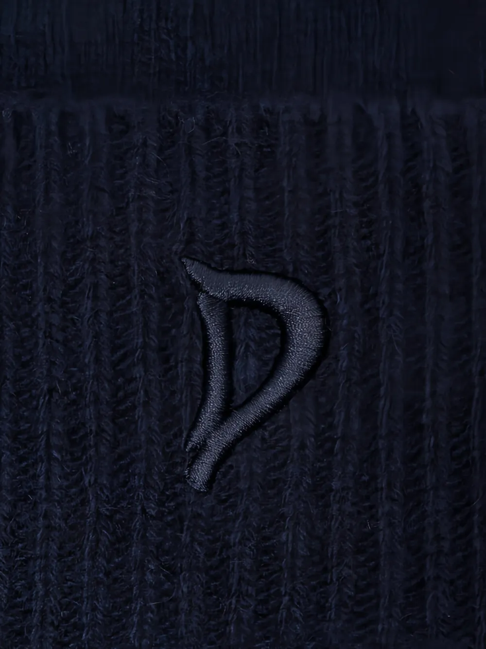 DONDUP logo-embroidered ribbed-trim beanie hat Blauw