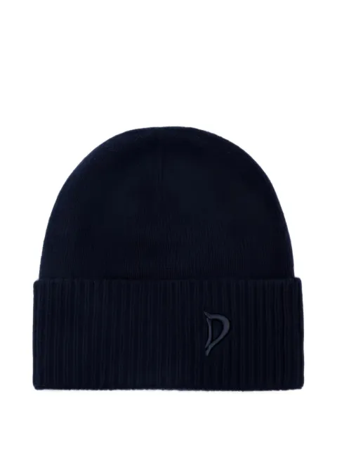 DONDUP logo-embroidered ribbed-trim beanie hat