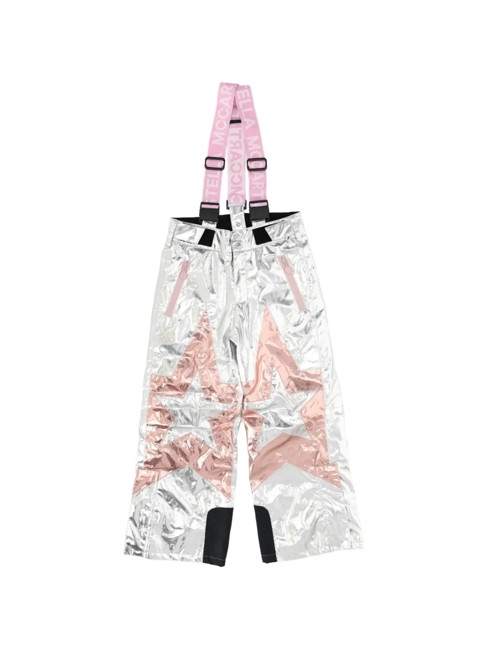 Stella McCartney Kids star-patchwork metallic ski pants Zilver