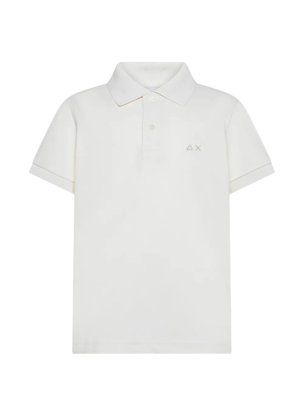 SUN68 KIDS Polo con logo ricamato - Bianco
