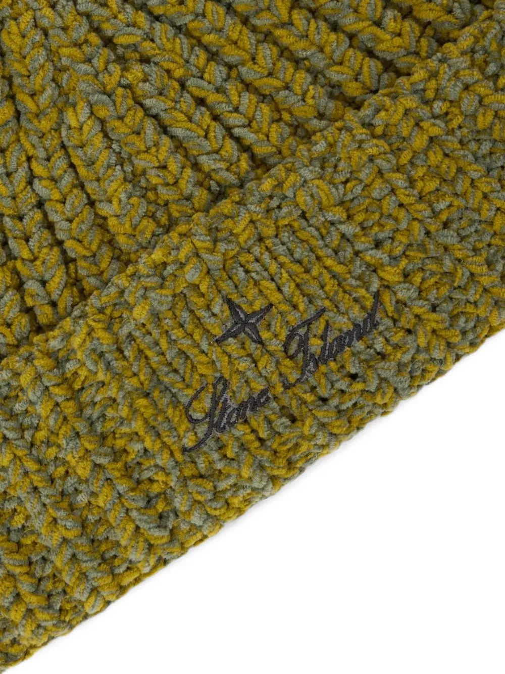 Stone Island logo-embroidered beanie hat Groen