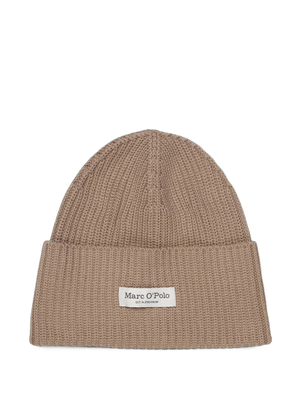 Marc O'Polo ribbed-knit beanie hat Bruin