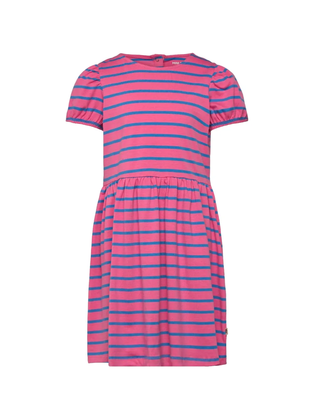 Mini Rodini striped puff-sleeve dress Roze