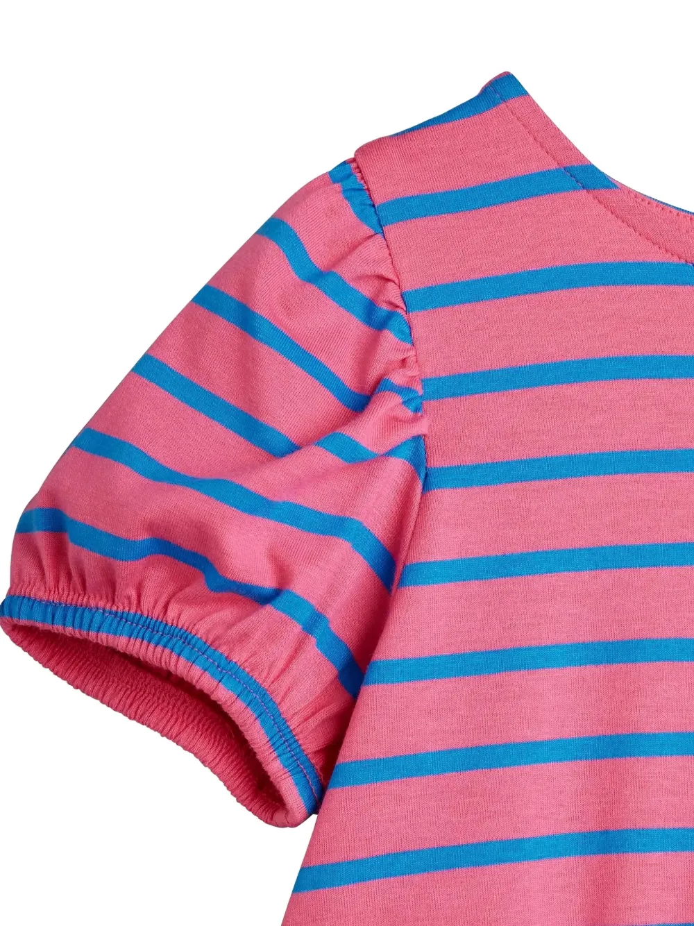 Mini Rodini striped puff-sleeve dress Roze
