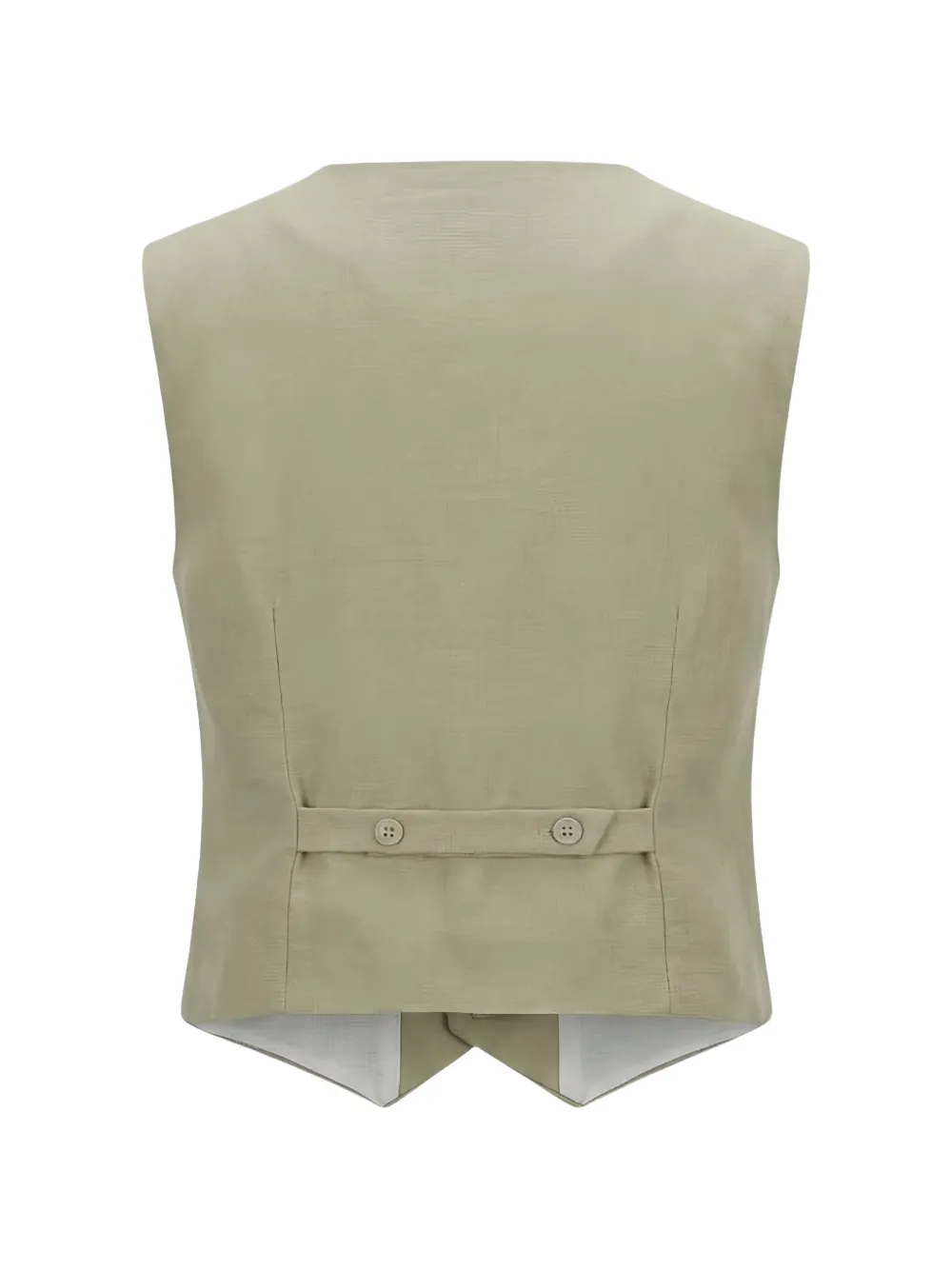 LALALU slub-texture V-neck waistcoat Beige