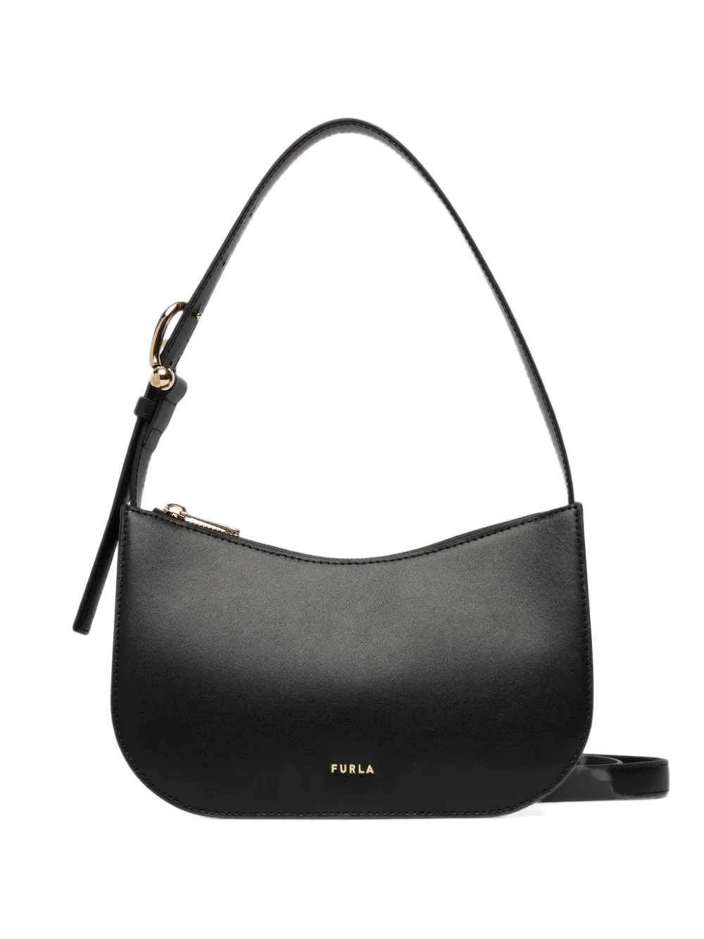 Furla logo-print leather shoulder bag - Nero