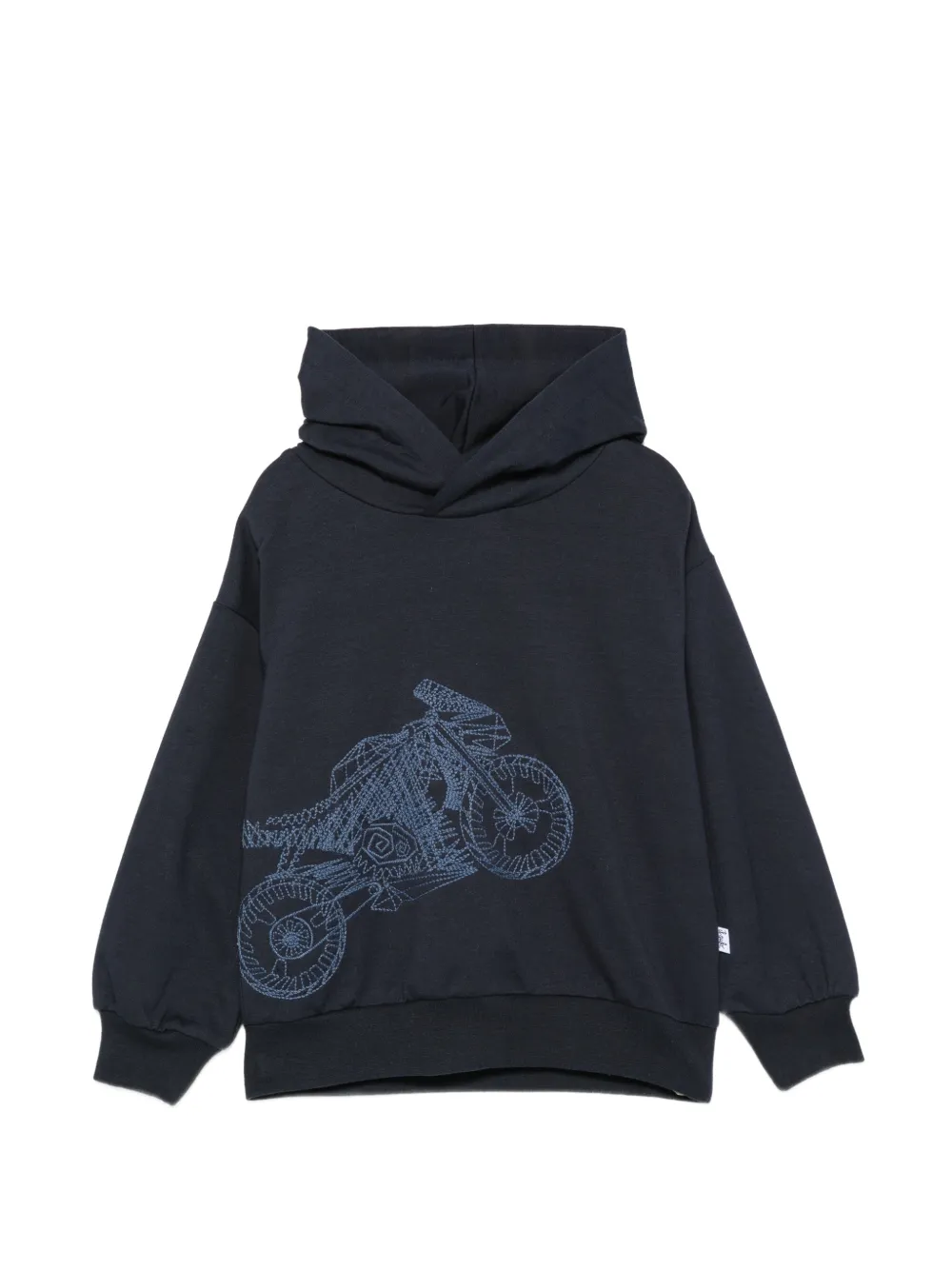Il Gufo motorcycle-embroidered hoodie Blauw