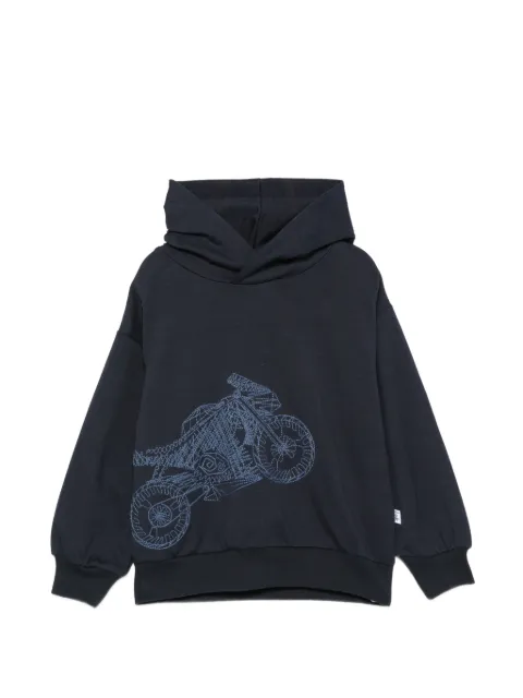 Il Gufo hoodie con motocicleta bordada