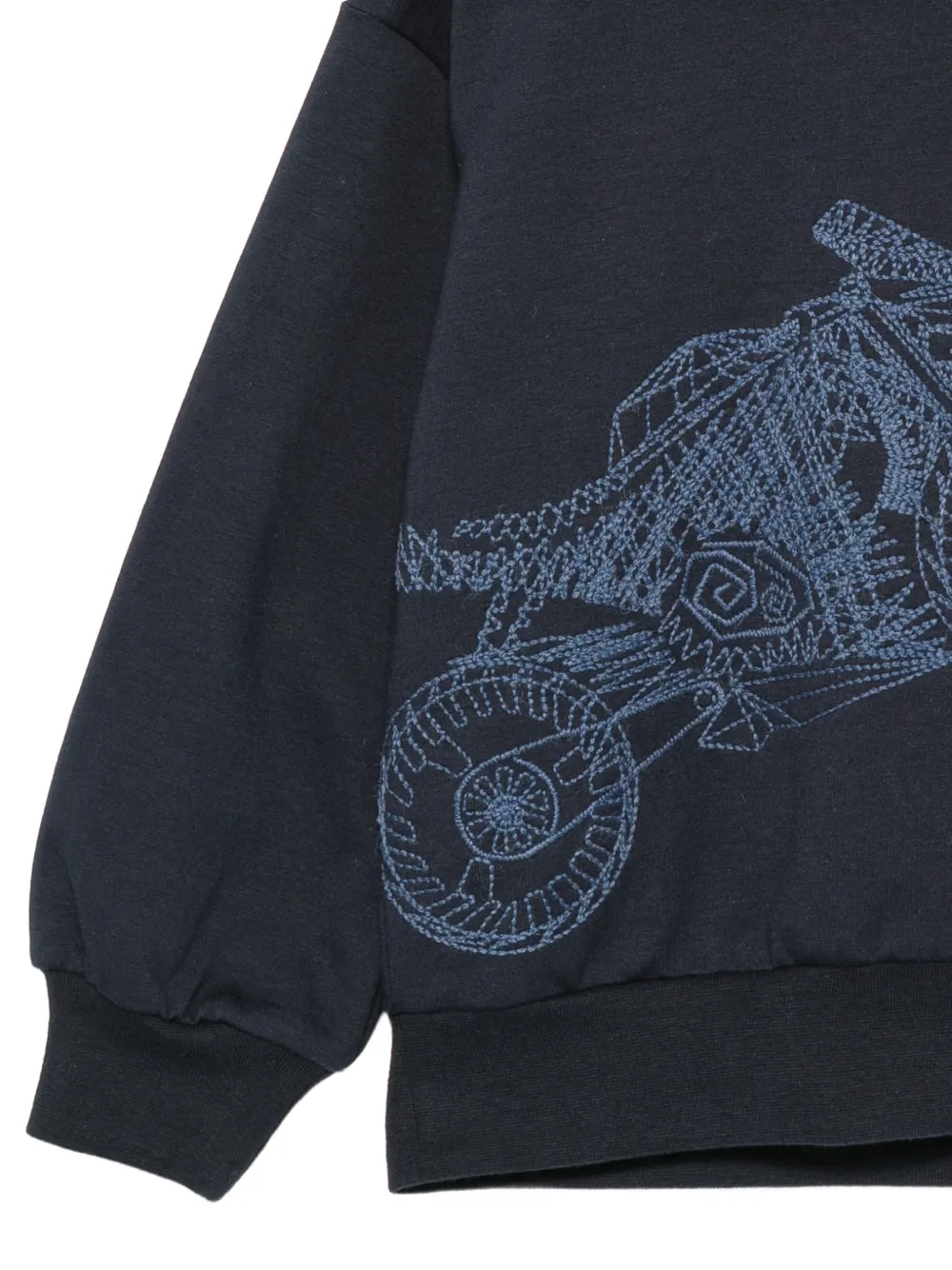 Il Gufo motorcycle-embroidered hoodie Blauw