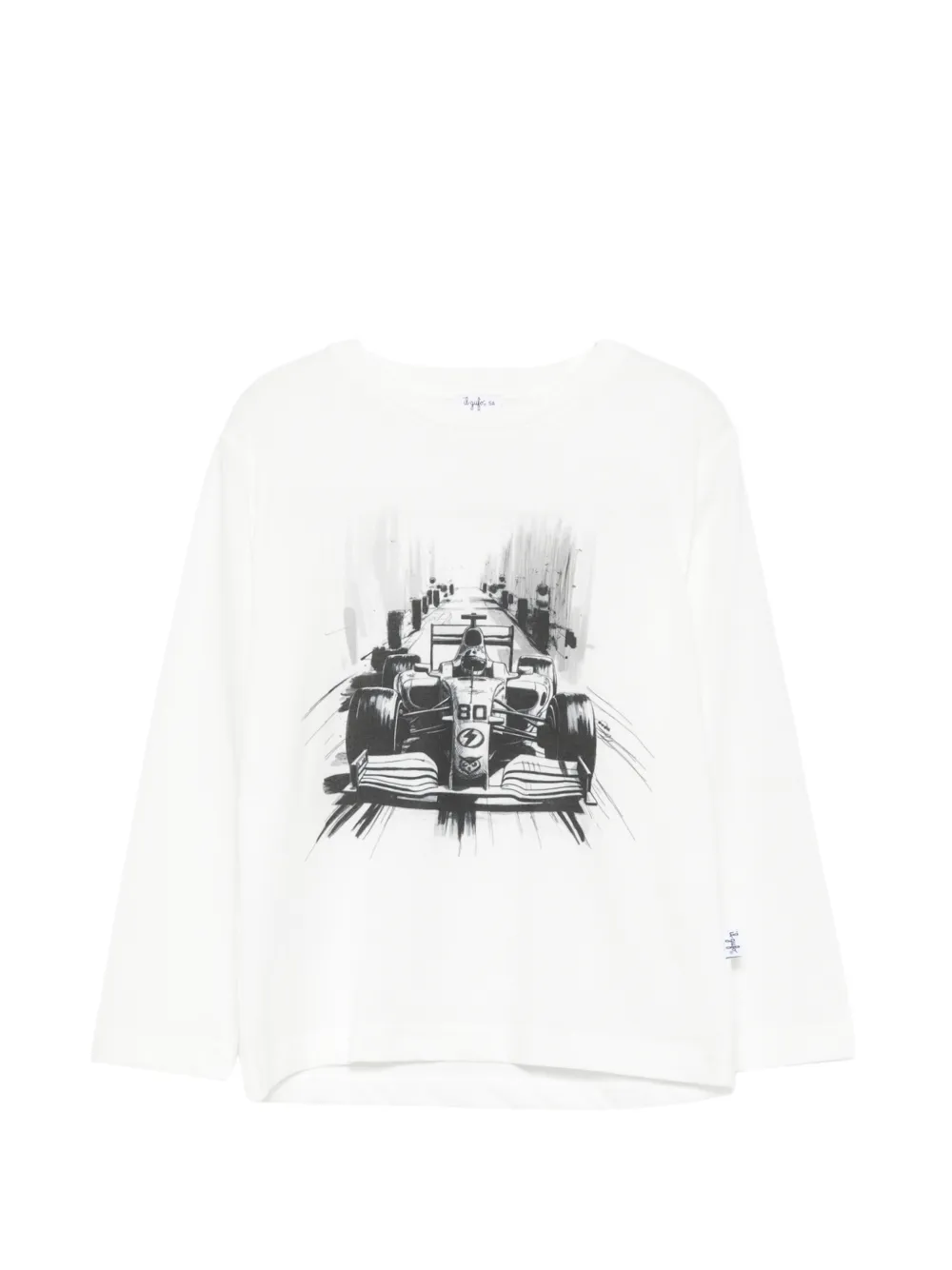 Il Gufo graphic-print long-sleeve T-shirt Wit