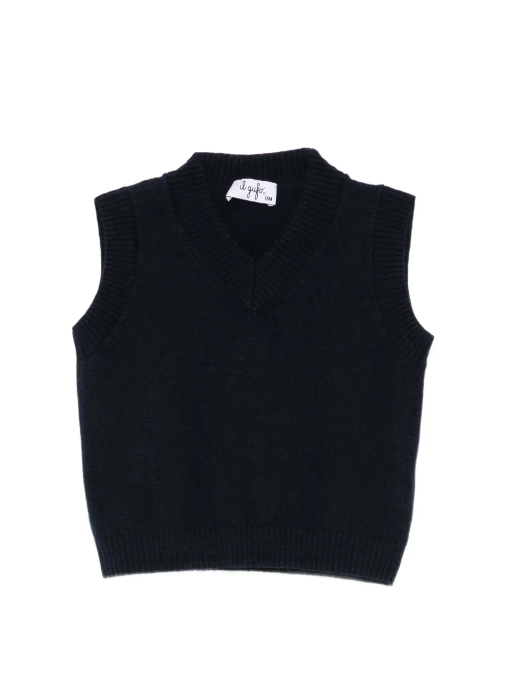 Il Gufo V-neck knitted vest Blauw