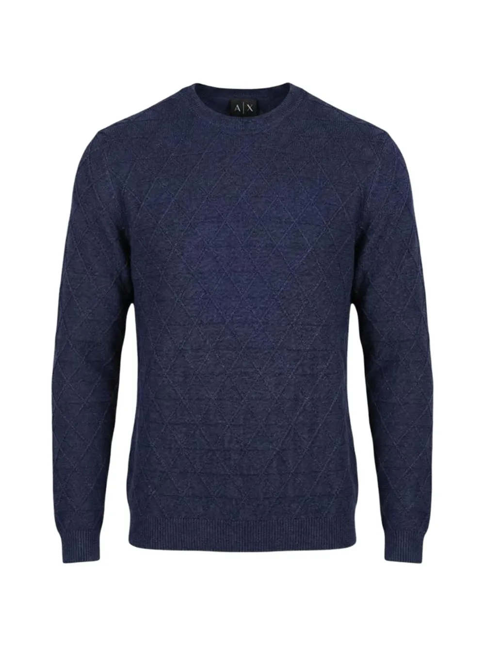 Armani Exchange diamond-knit sweater Blauw