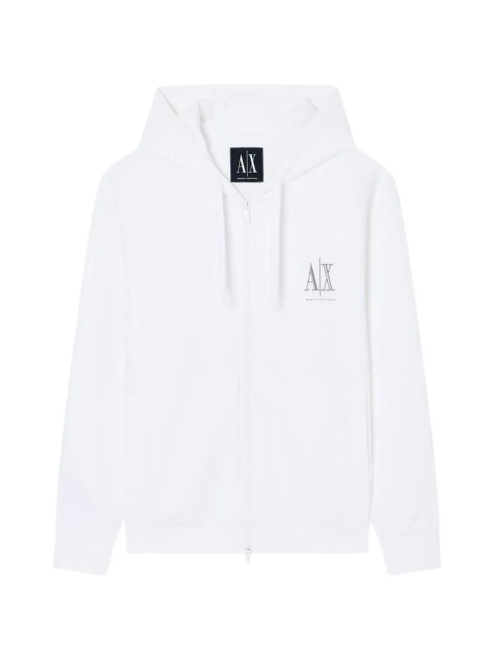 Armani Exchange logo-print zip-up hoodie - Bianco