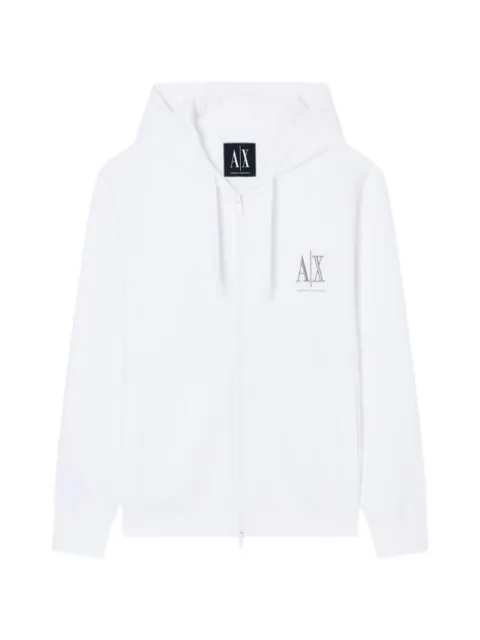Armani Exchange logo-print zip-up hoodie