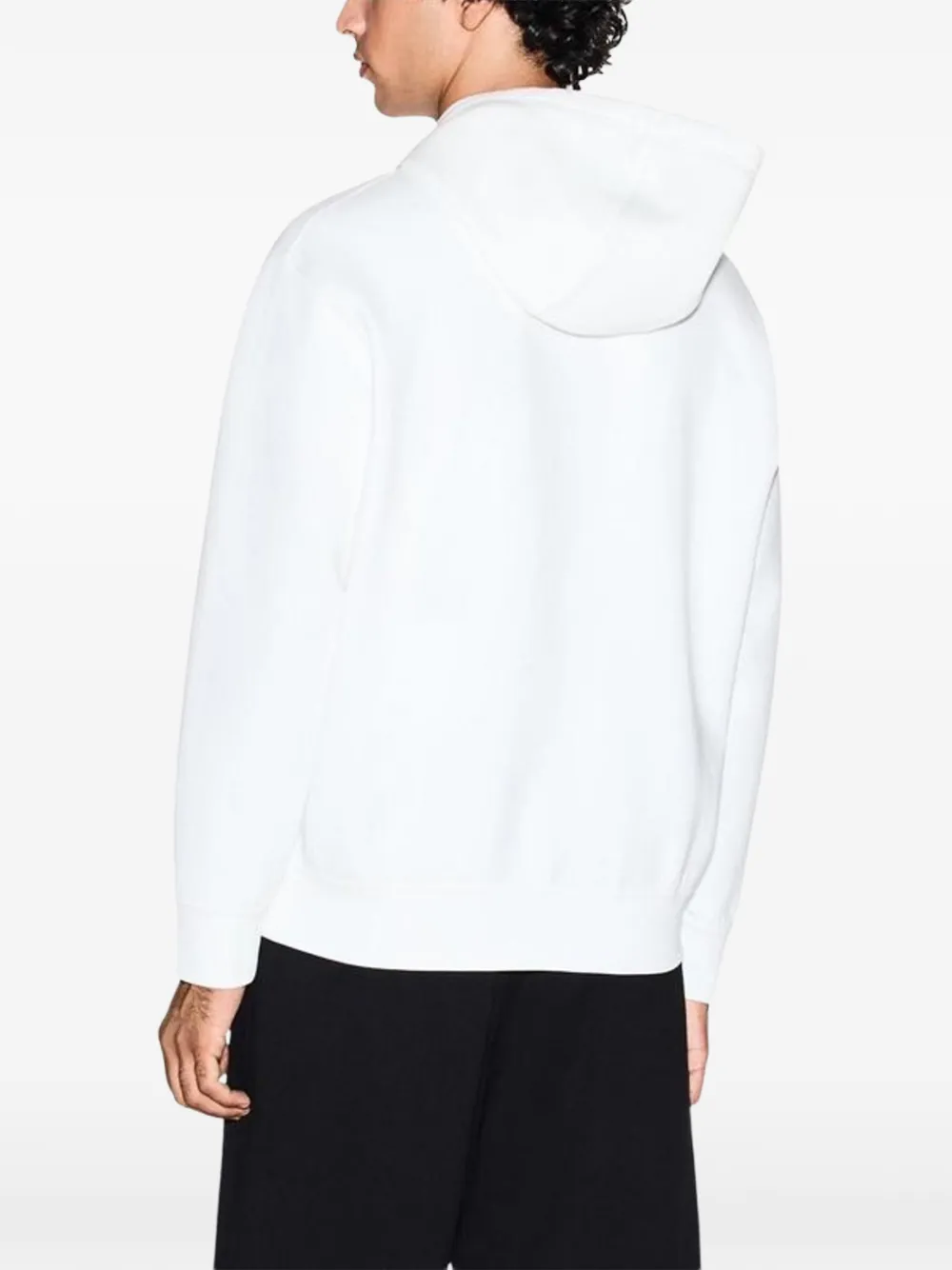 Armani Exchange logo-print zip-up hoodie Wit