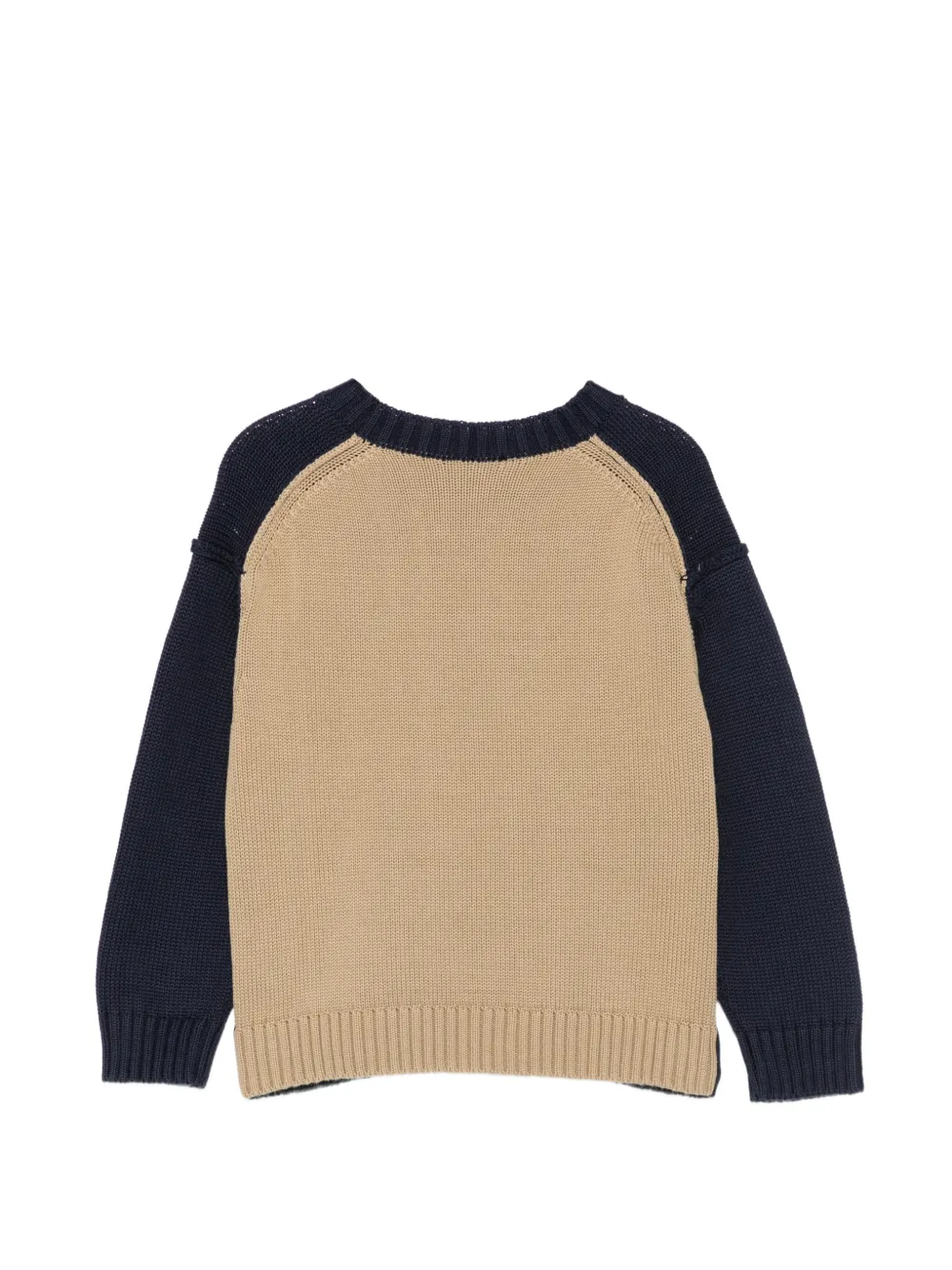 Il Gufo colour-block chunky-knit sweater Blauw