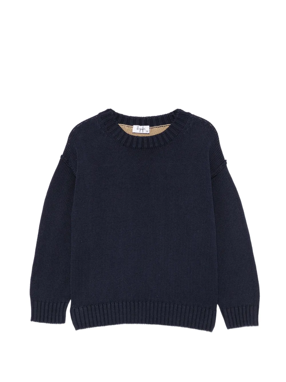 Il Gufo colour-block chunky-knit sweater Blauw