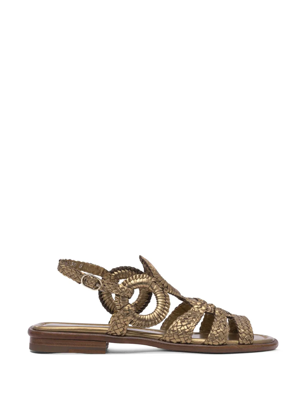 PONS QUINTANA Tina woven ring-detail sandals - Métallisé