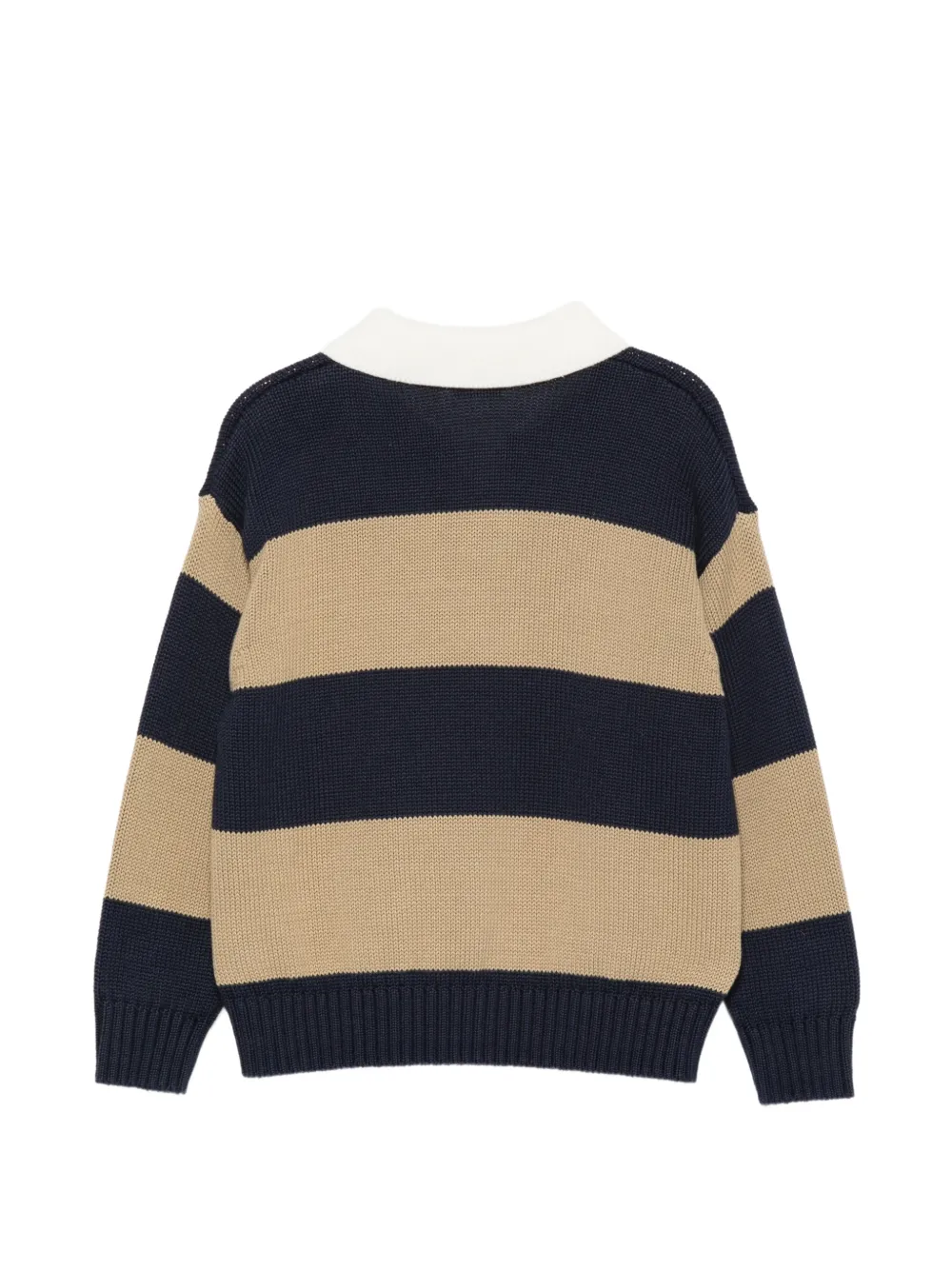 Il Gufo striped polo-collar sweater Blauw